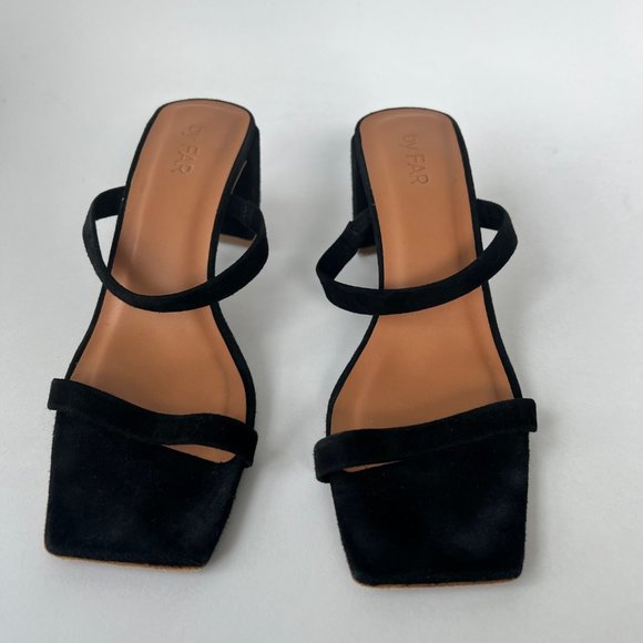 BY FAR Tanya Mule Sandals 37 Black Suede - Picture 2 of 4